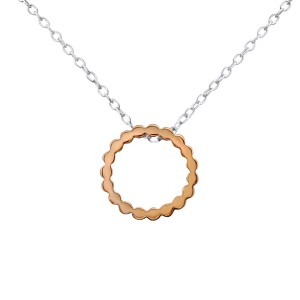 Lantisor din argint cu pandantiv cerc placat cu aur roz 14K model DiAmanti DIA30226 (Argint 925‰ 1,2 g.)